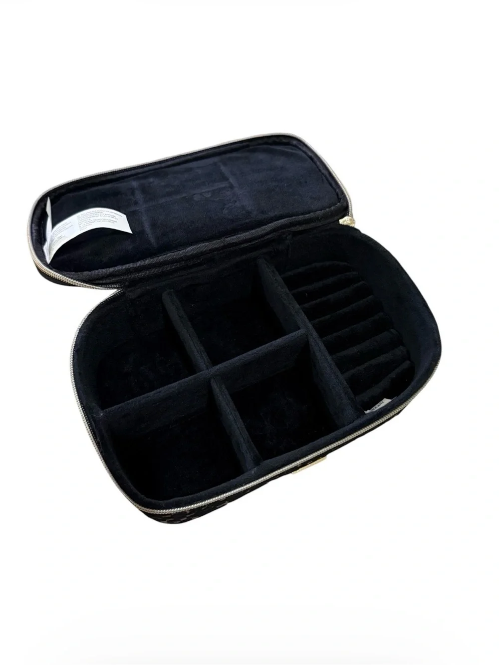Juicy Couture Pink and Black Leopard Cosmetic Case with Gold Hardware